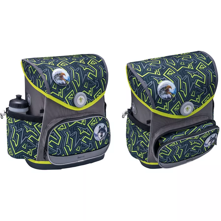 Belmil Schulranzen Premium Compact Plus Set 5-teilig Iguana