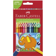FABER-CASTELL Crayons de couleur triangulaire Jumbo, étui 24