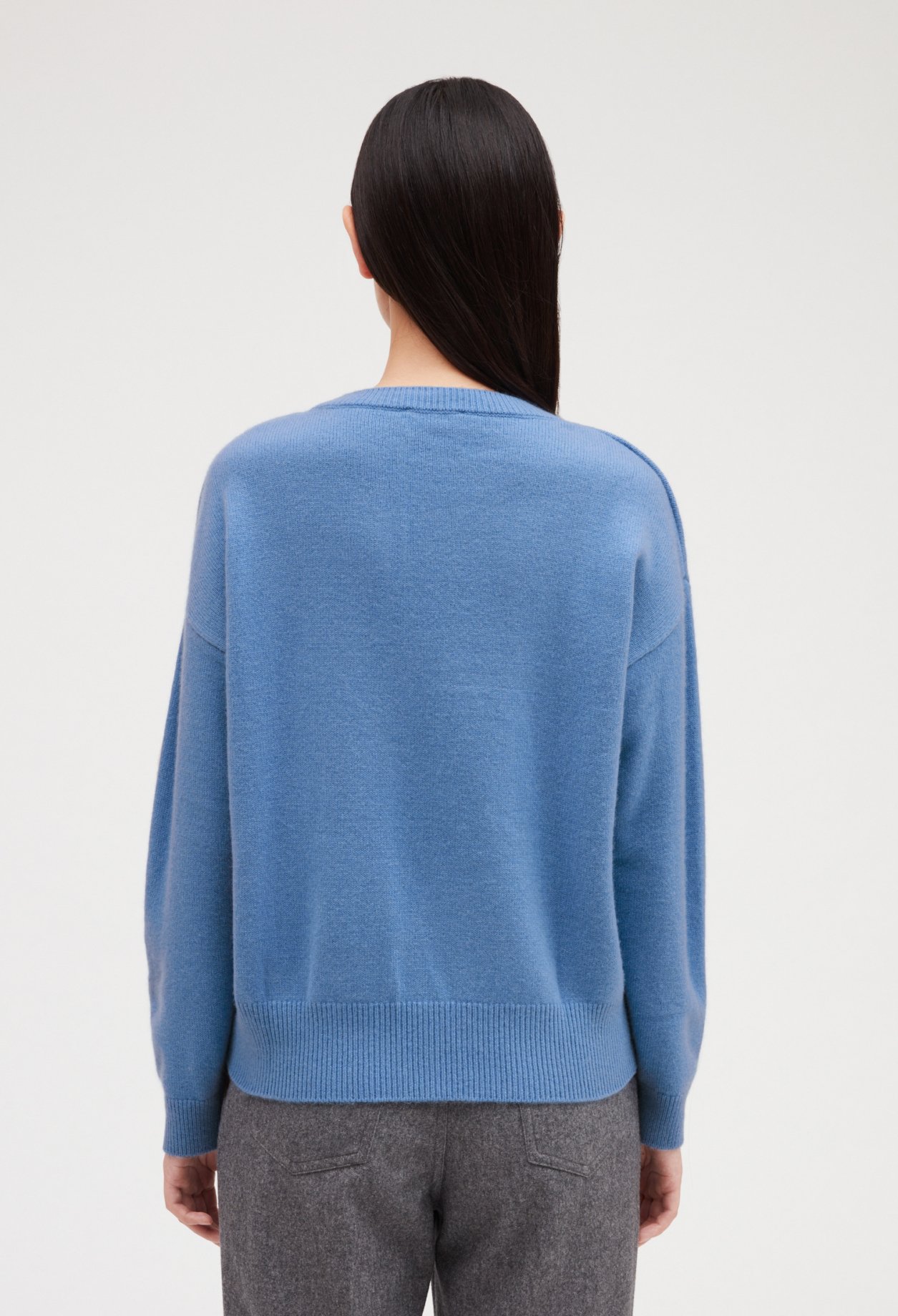 Pull bleu 100% cachemire