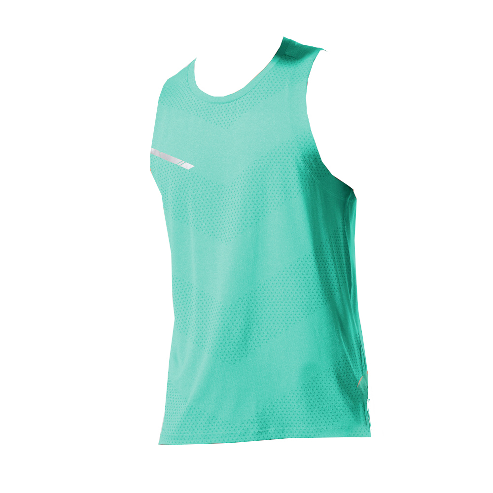 (Gr. L) Sport Tanktop Ärmelloses Lauf T-Shirt Trainingsoberteil für Herren - Türkis