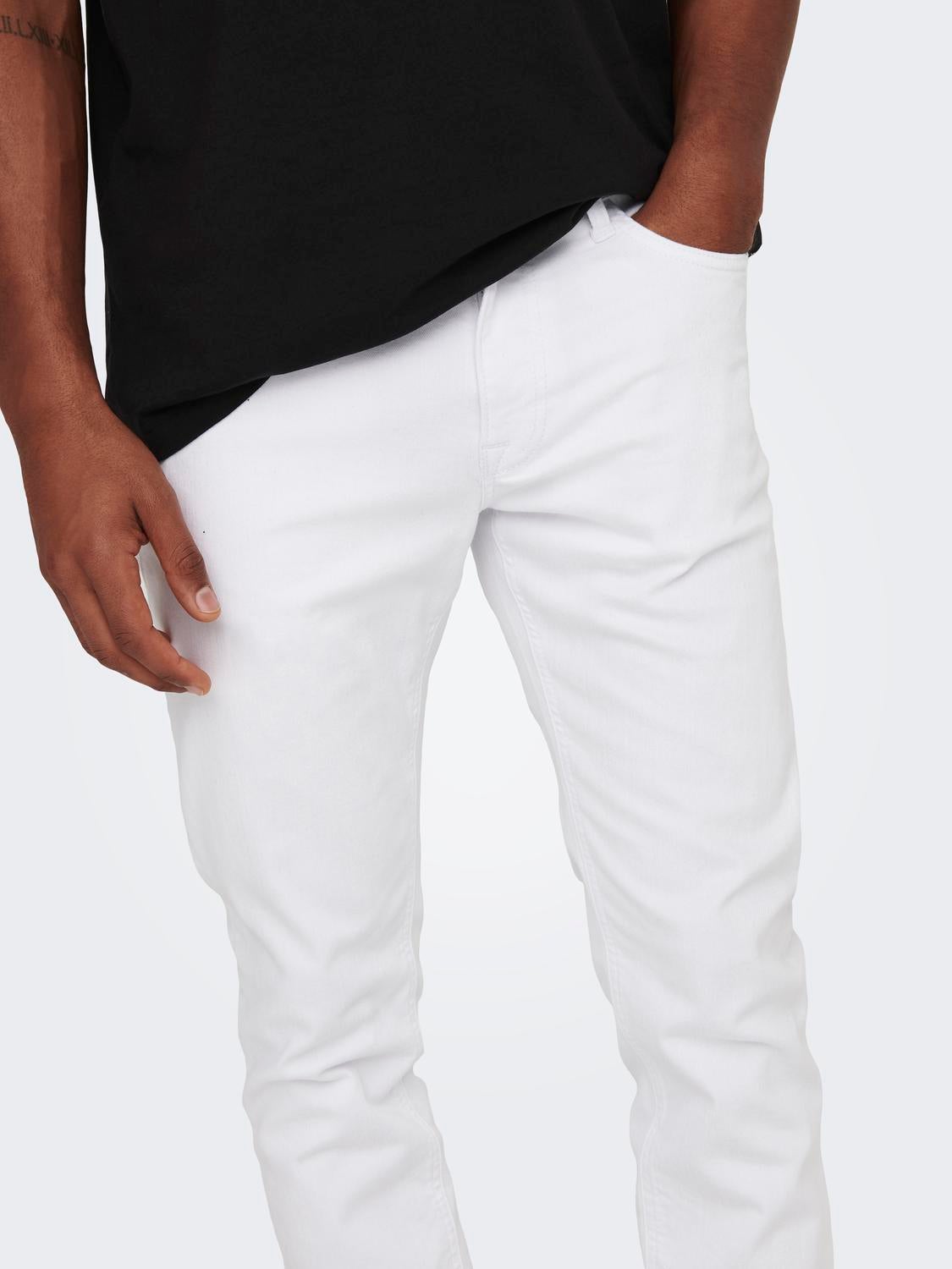 ONSLOOM Mid Rise Slim Fit Jeans White Denim