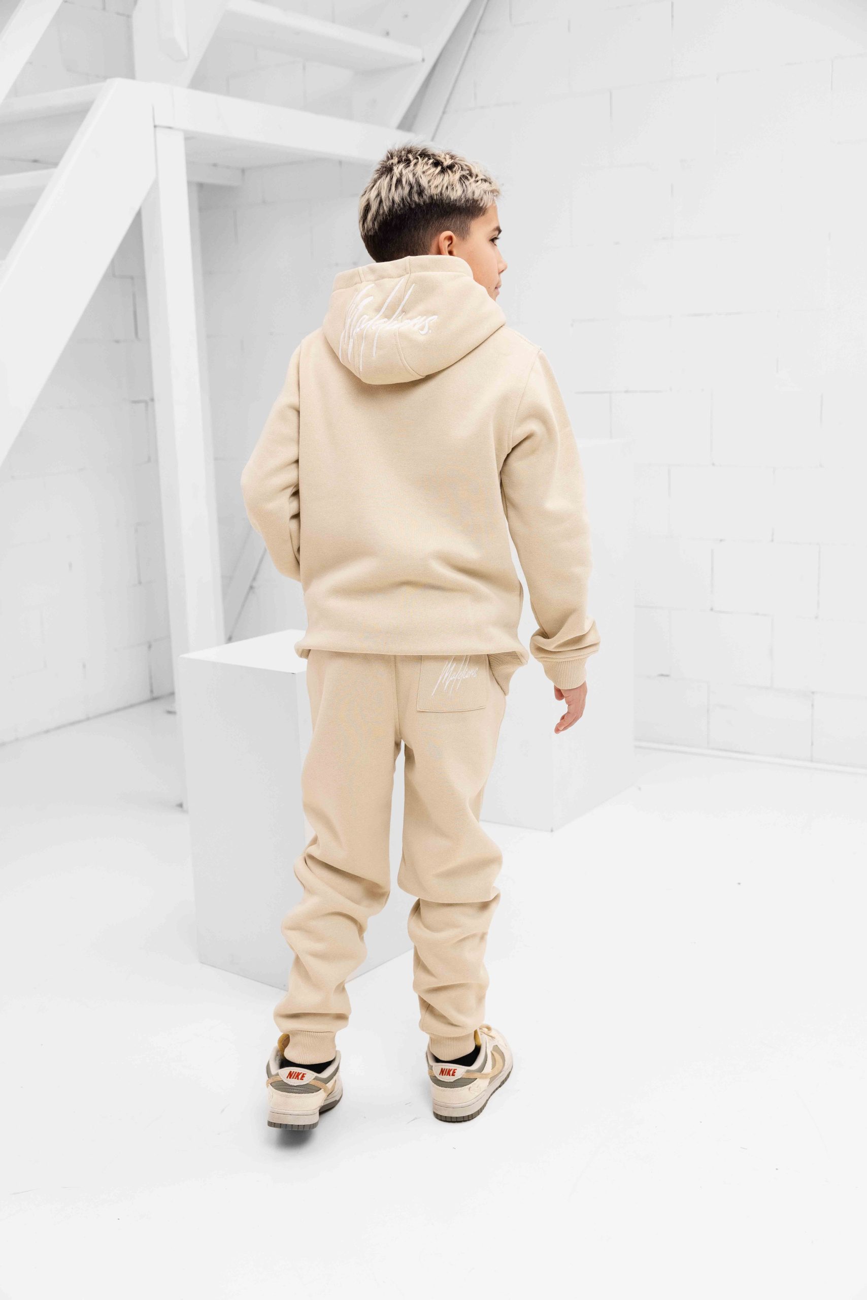Malelions Essentials Trainingspak Kids Beige