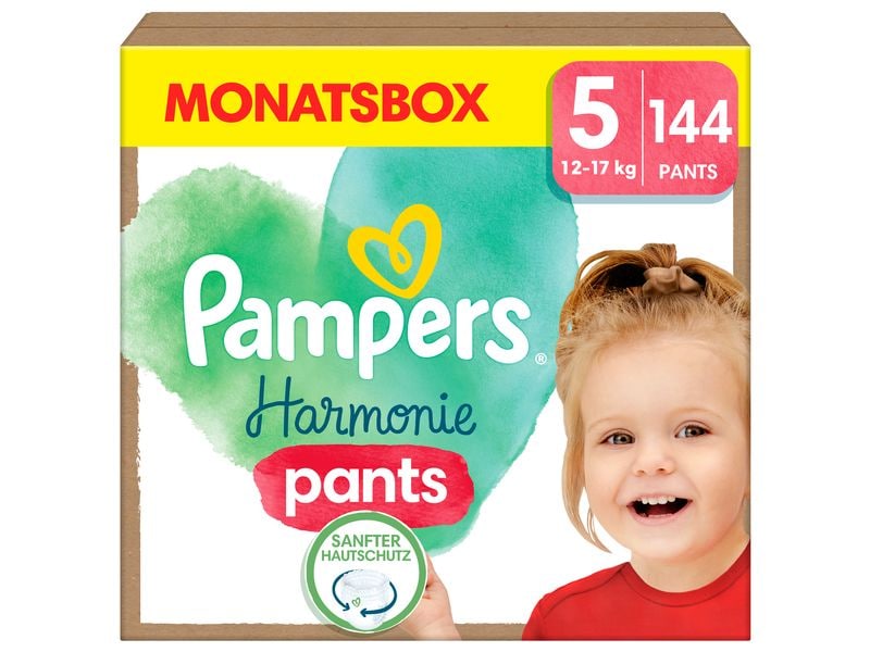 Pampers Windeln Harmonie Pants Junior Grösse 5 Monatsbox 12-17 kg, 144 Stück