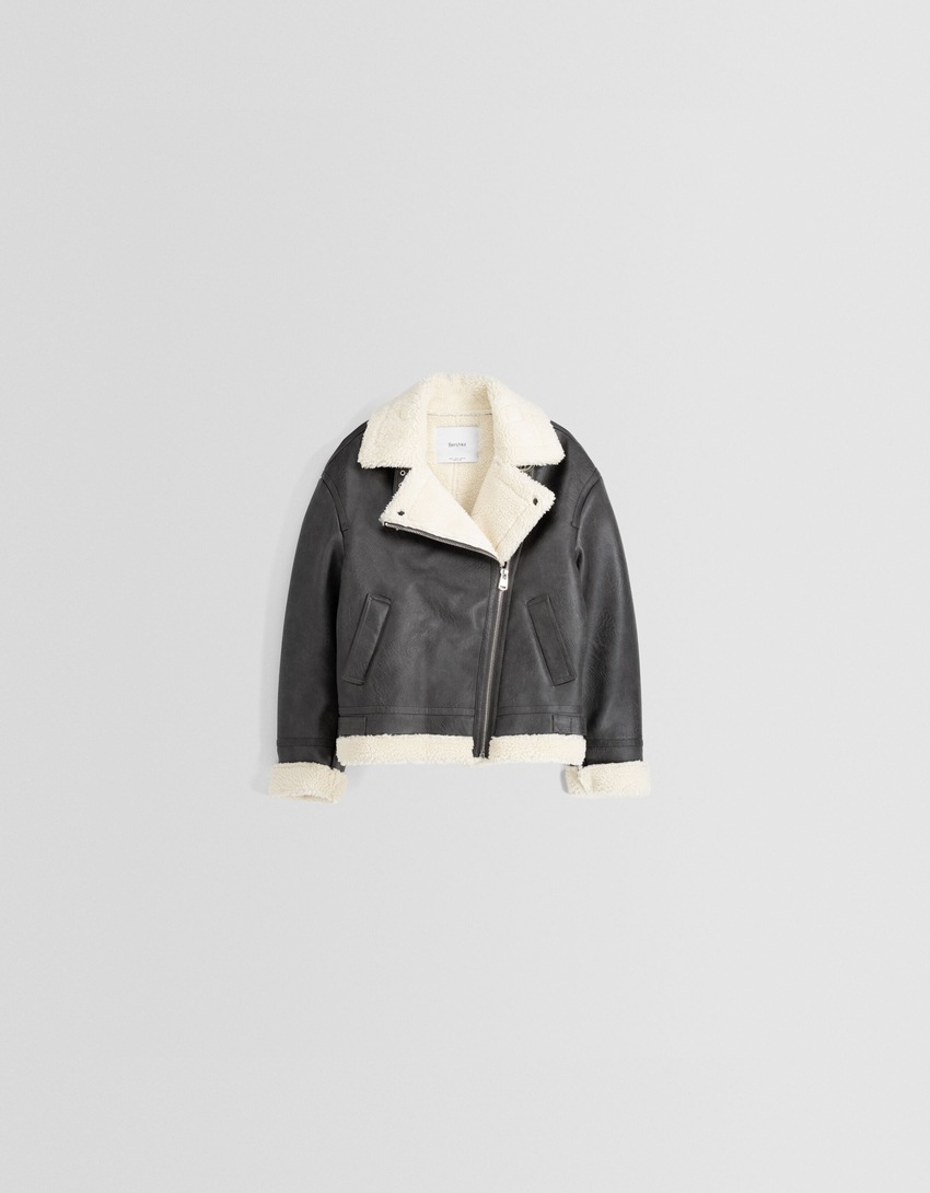 Jaqueta de motociclista dupla face oversized