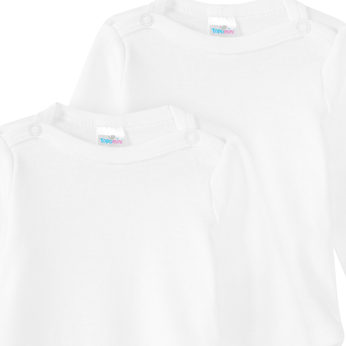 Topomini 2 Newborn Langarmbodys im Set weiss