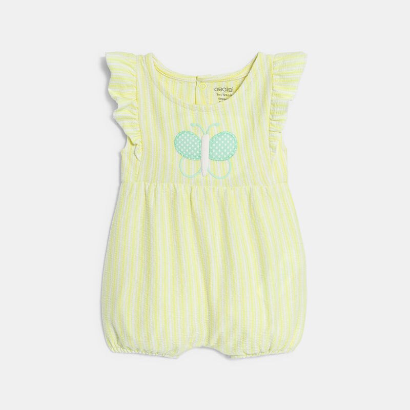 Combinaison courte papillon et body jaune bébé fille Jaune