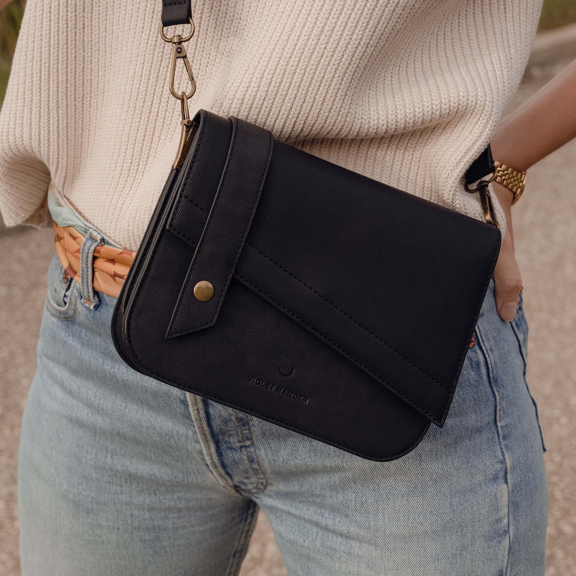 crossbody tas Violet Hamden Violet Hamden Zwart