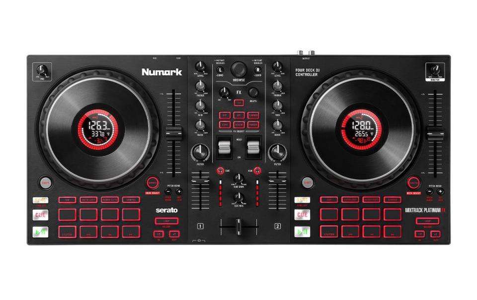 DJ-Controller Mixtrack Platinum FX<br>4-Deck DJ-Controller mit Jogwheel-Displays und Effektpaddeln