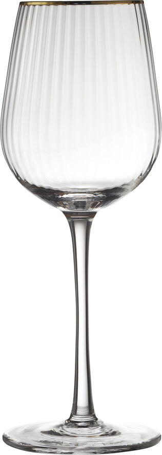 Lyngby Glas Hvidvinsglas Palermo Gold 30 cl 4 stk. Klar med guldkant