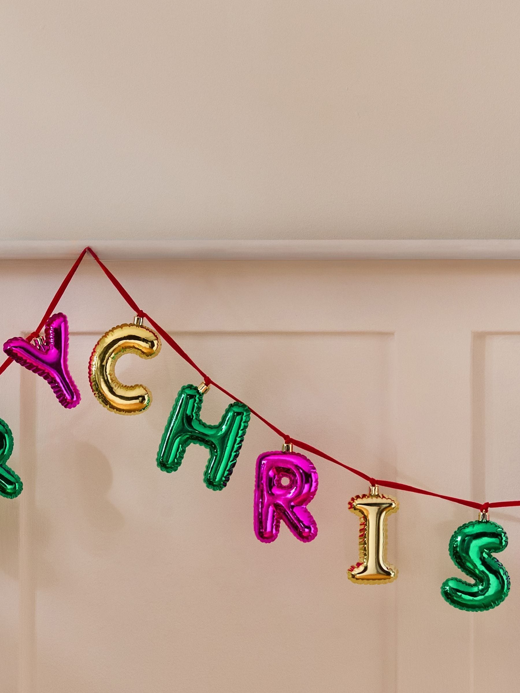 Vrolijk Kerstmis ballonnenletterslinger