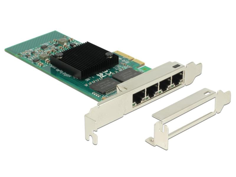 Delock Netzwerkkarte 4x1Gbps, PCI-Express x4, Intel i350 Ch Delock PCI Express Karte zu 4 x Gigabit LAN