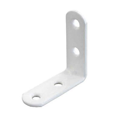4 Equerres de chaise Acier Blanc l.14 x H.25 x P.25 mm