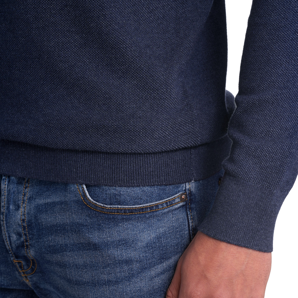 VanVaan Herren Feinstrickpullover unifarben dunkelblau
