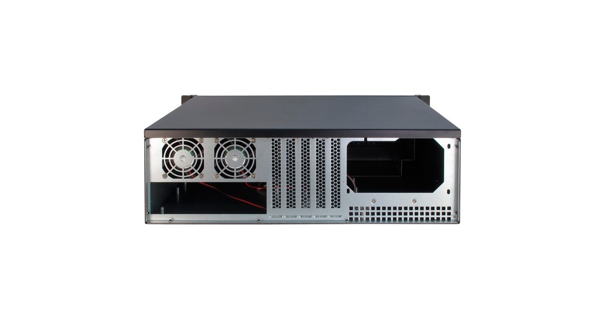 Inter-Tech3U-3098-S rack behuizing  (Zwart | 2x USB-A)