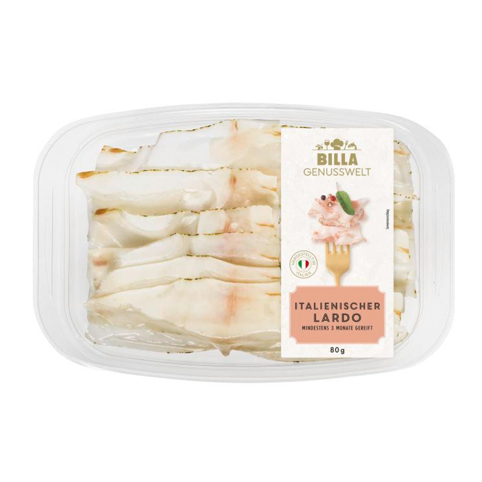 BILLA Genusswelt Lardo Geschnitten
