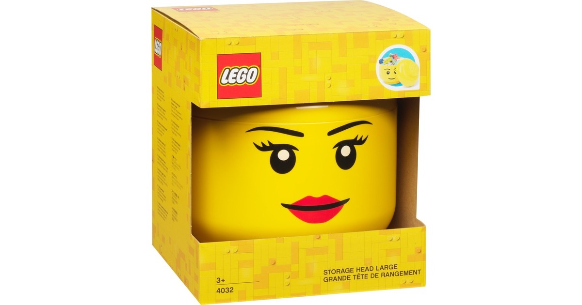 Room CopenhagenLEGO opberghoofd Girl opbergdoos  (Geel, maat L)