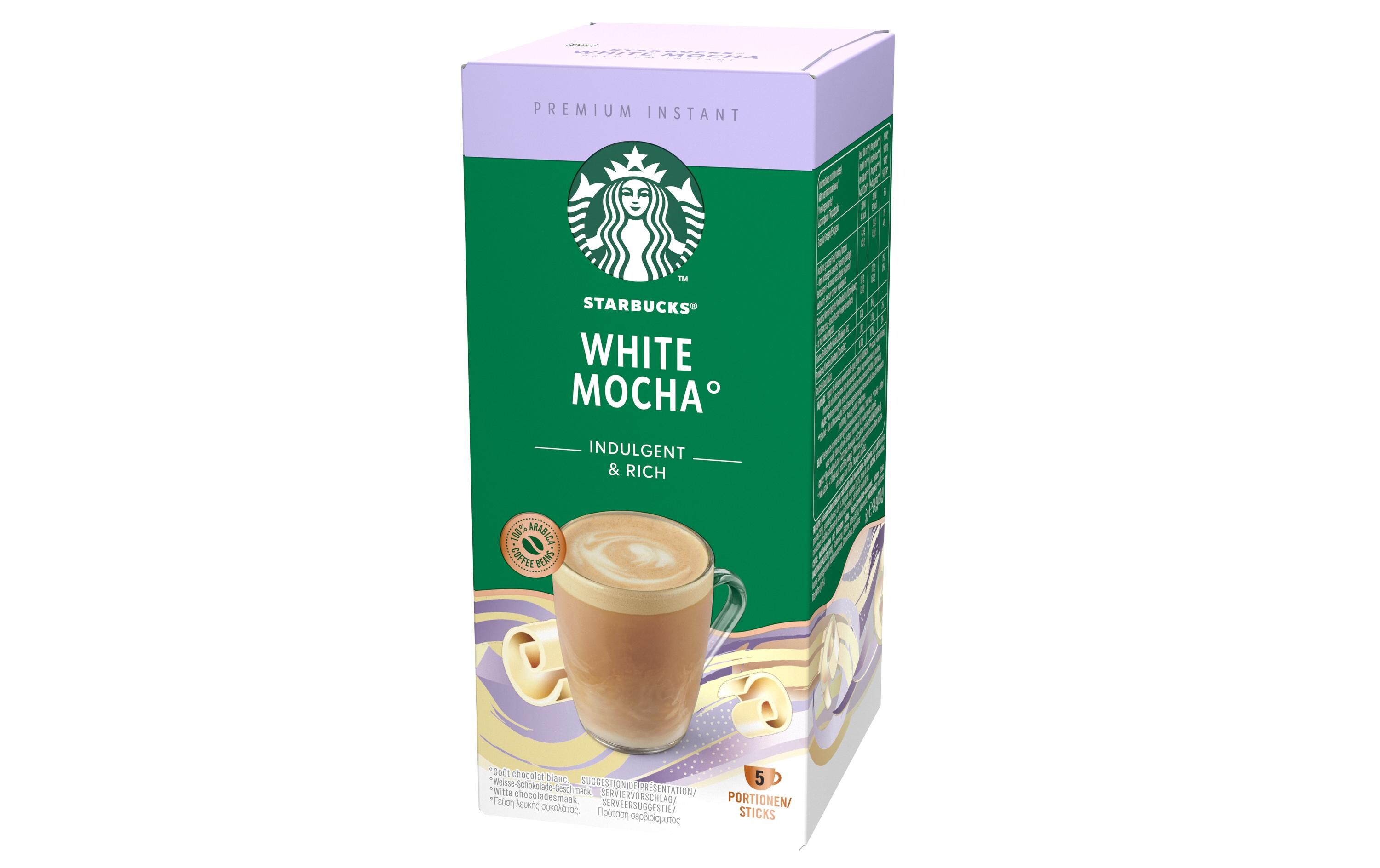 Instant Kaffee White Mocha 5 StückGetränkepulver mit löslichem Kaffee. Weisse-Schokolade-Geschmack.
