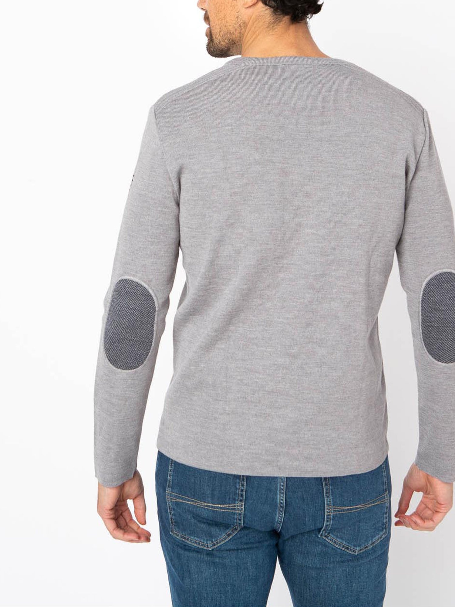 Pull Homme Gris Laine Mérinos Made In France