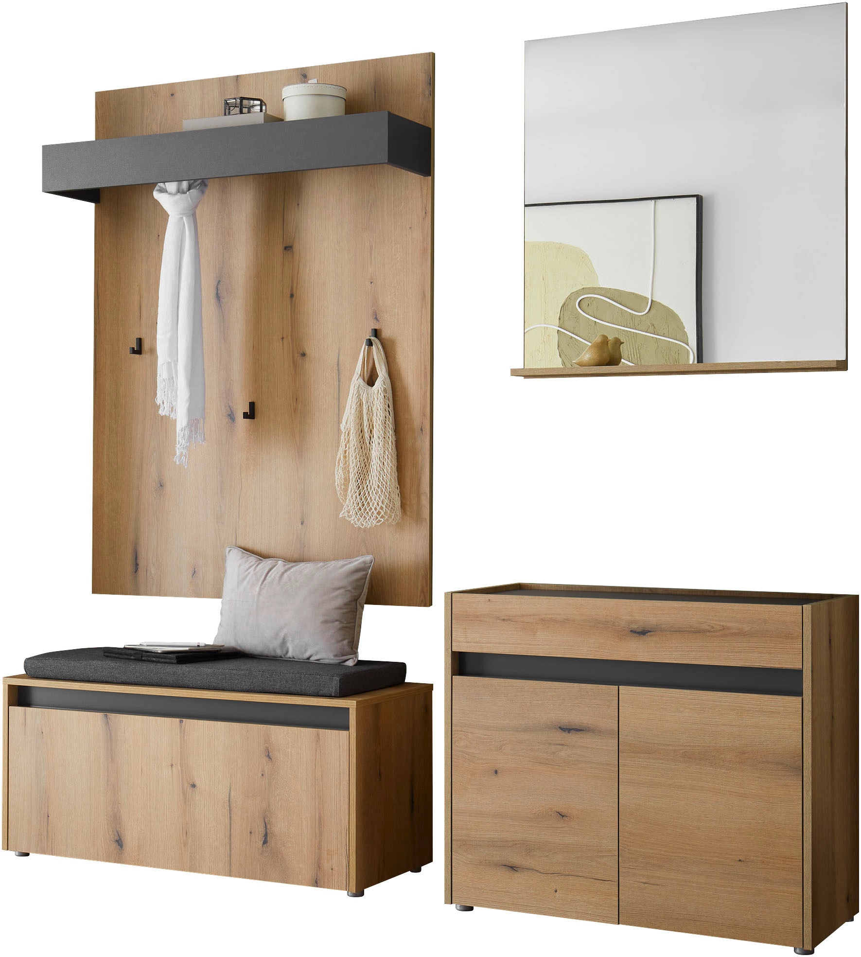 INOSIGN Garderoben-Set »GIRON/CiTY, moderne Garderobe, Komplettset mit viel Stauraum« Komplett-Set, 4 Stk. tlg.