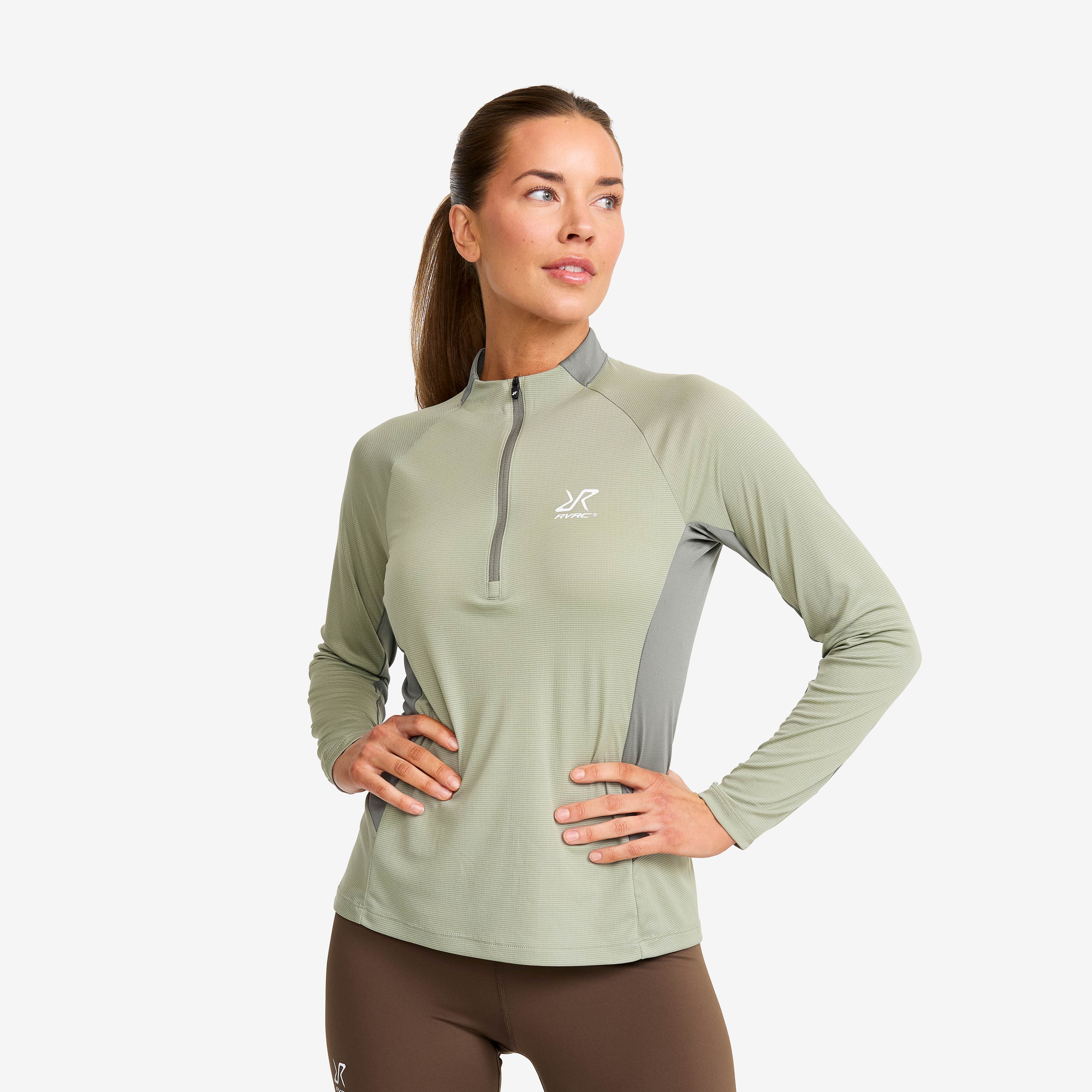 Force Light Half-zip Top Dame Shadow/Castor Gray