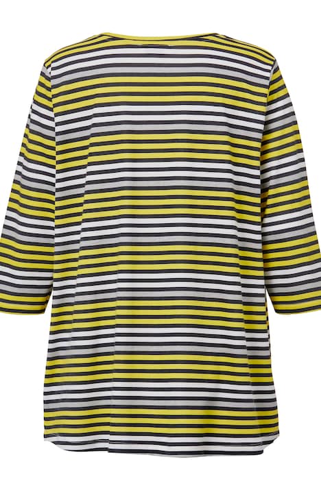 T-Shirt, Ringel, Rundhals, 3/4-Ärmel
