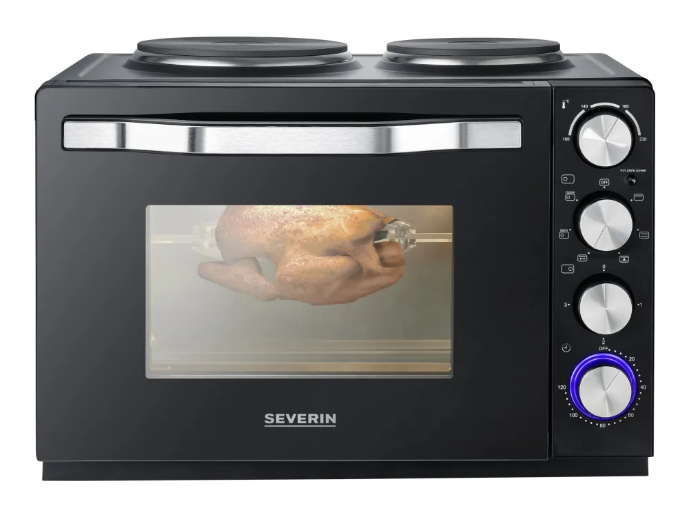 SEVERIN TO 2074 - Elektrisk ovn med varme plader - konvektion - 30 liter - 2500 W - sort