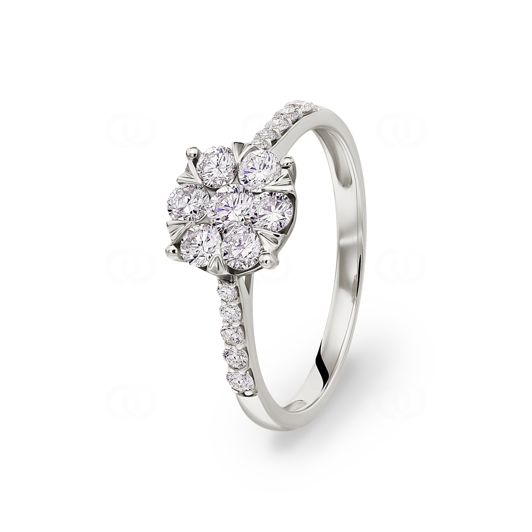 Verlobungsring 750/18 K Weissgold mit Diamanten 0.75 ct H/si by CHRISTIAN