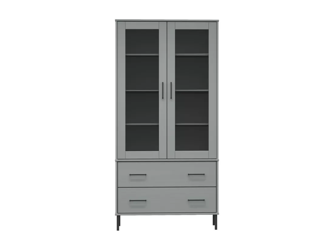 Bibliothèque avec pieds en métal Gris 85x35x172,5 cm Bois OSLO
