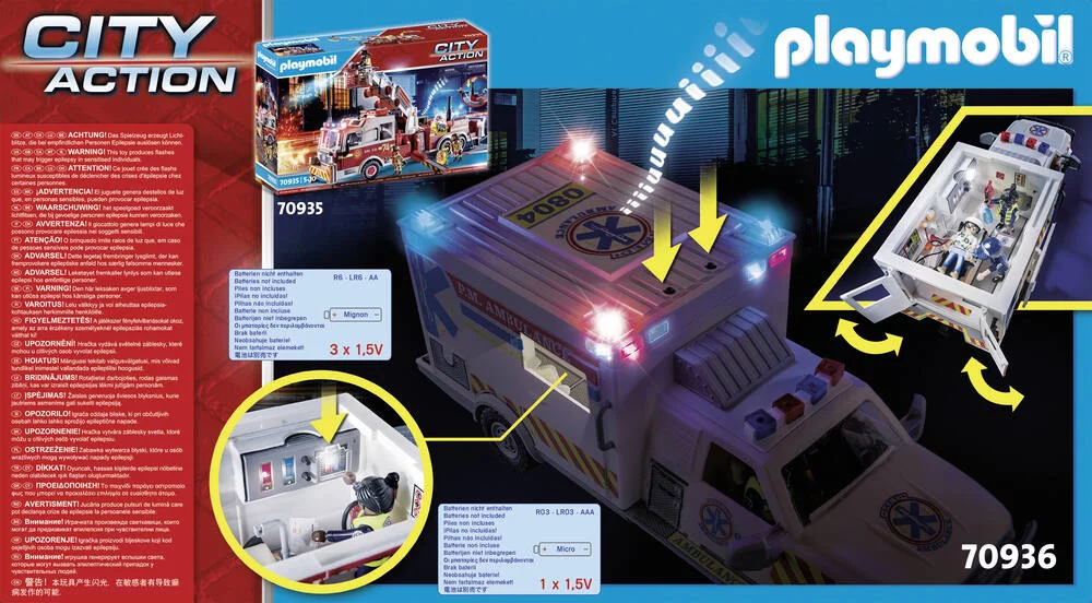 AMBULANCE AVEC SECOURISTES ET BLESSE - 70936