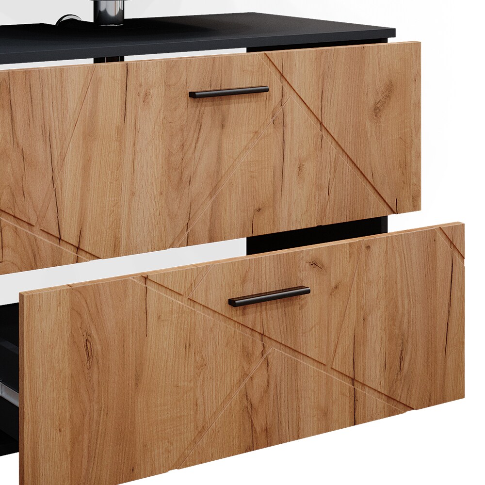 Vicco Badmöbelset Unterschrank Spiegel Badschrank Hochschrank Irma Anthrazit Eiche Badmöbel