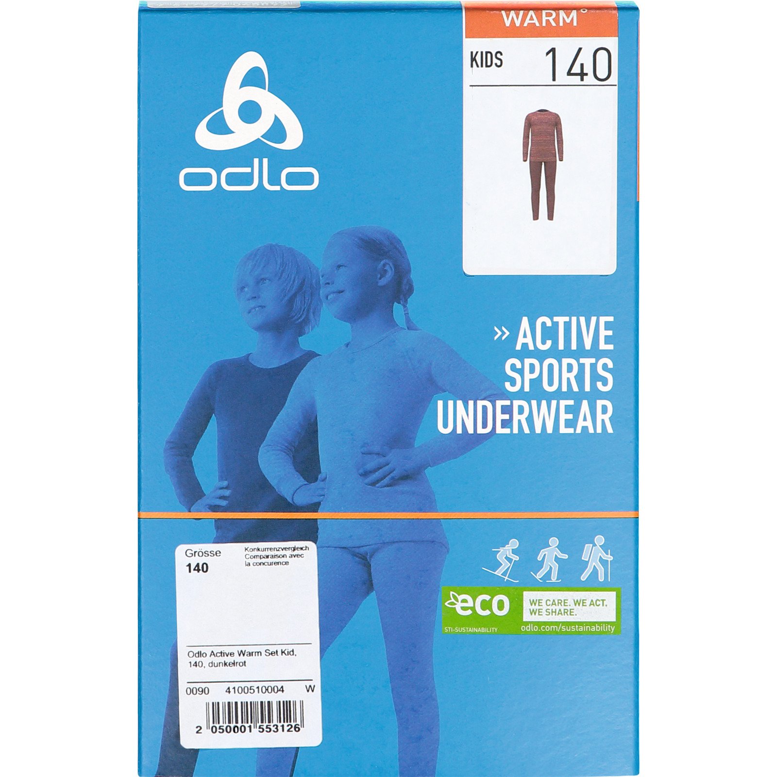 Odlo Kinder-Thermowäsche-Set Active Warm dunkelblau