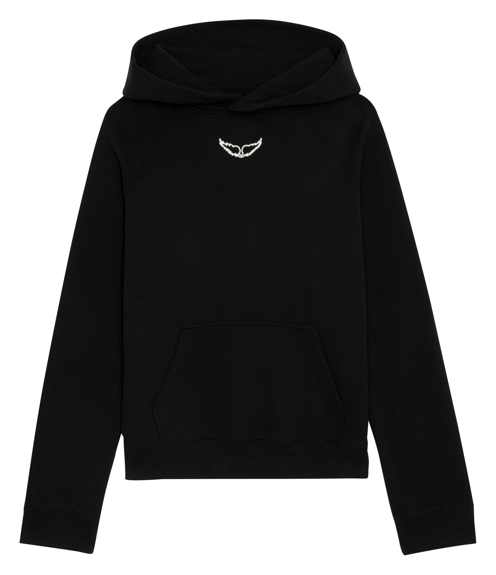 GEORGY - Sweat à capuche imprimé en coton bio mélangé | Noir