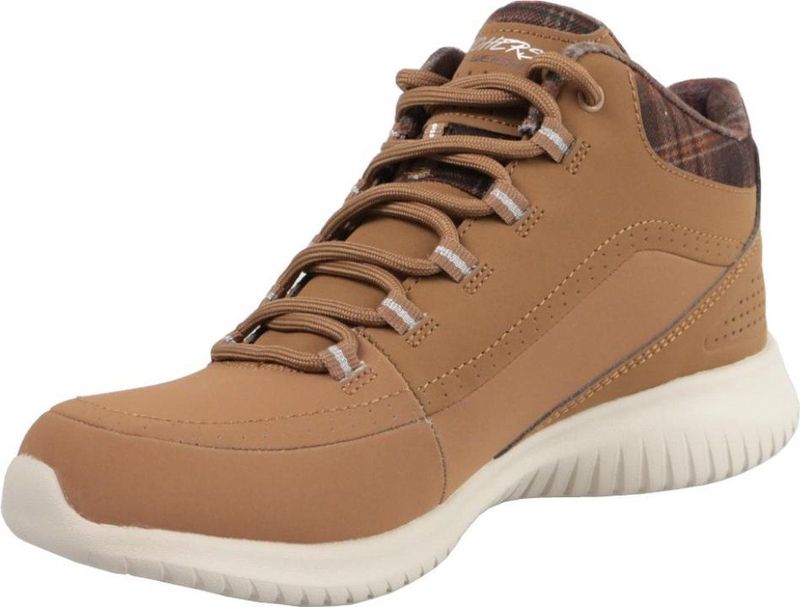 Skechers - Ultra Flex Just Chill - Leren Enkellaarsjes - Bruin - Casual