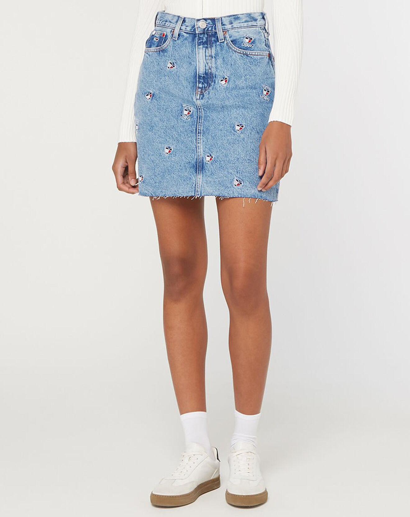 Tommy Jeans Jupe en Jean Mom bleue