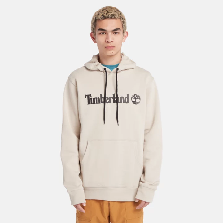 Moletom com capuz masculino bege, estampa 