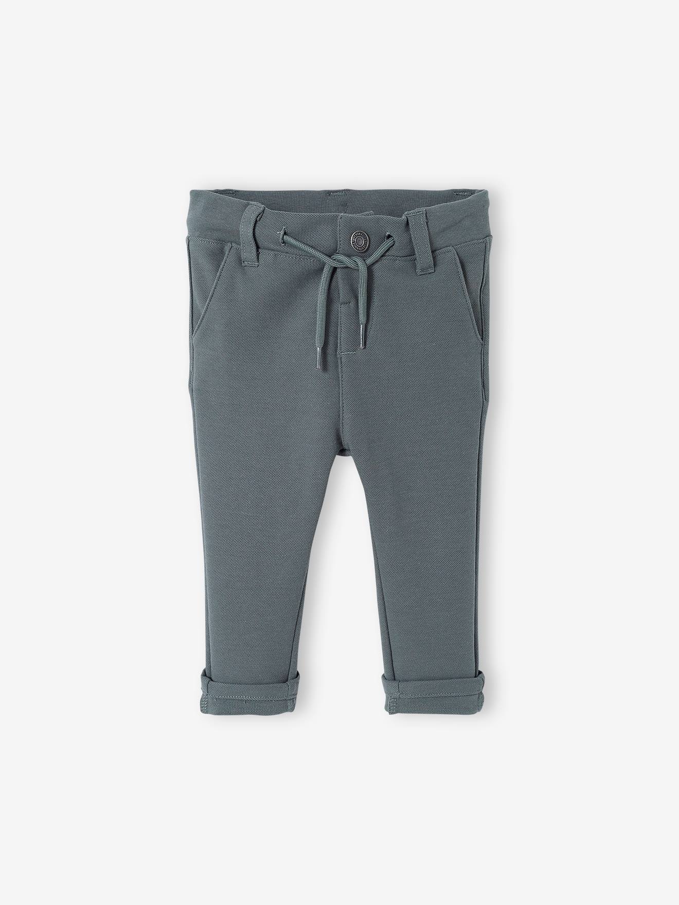 Calça lisa verde-médio para bebê menino