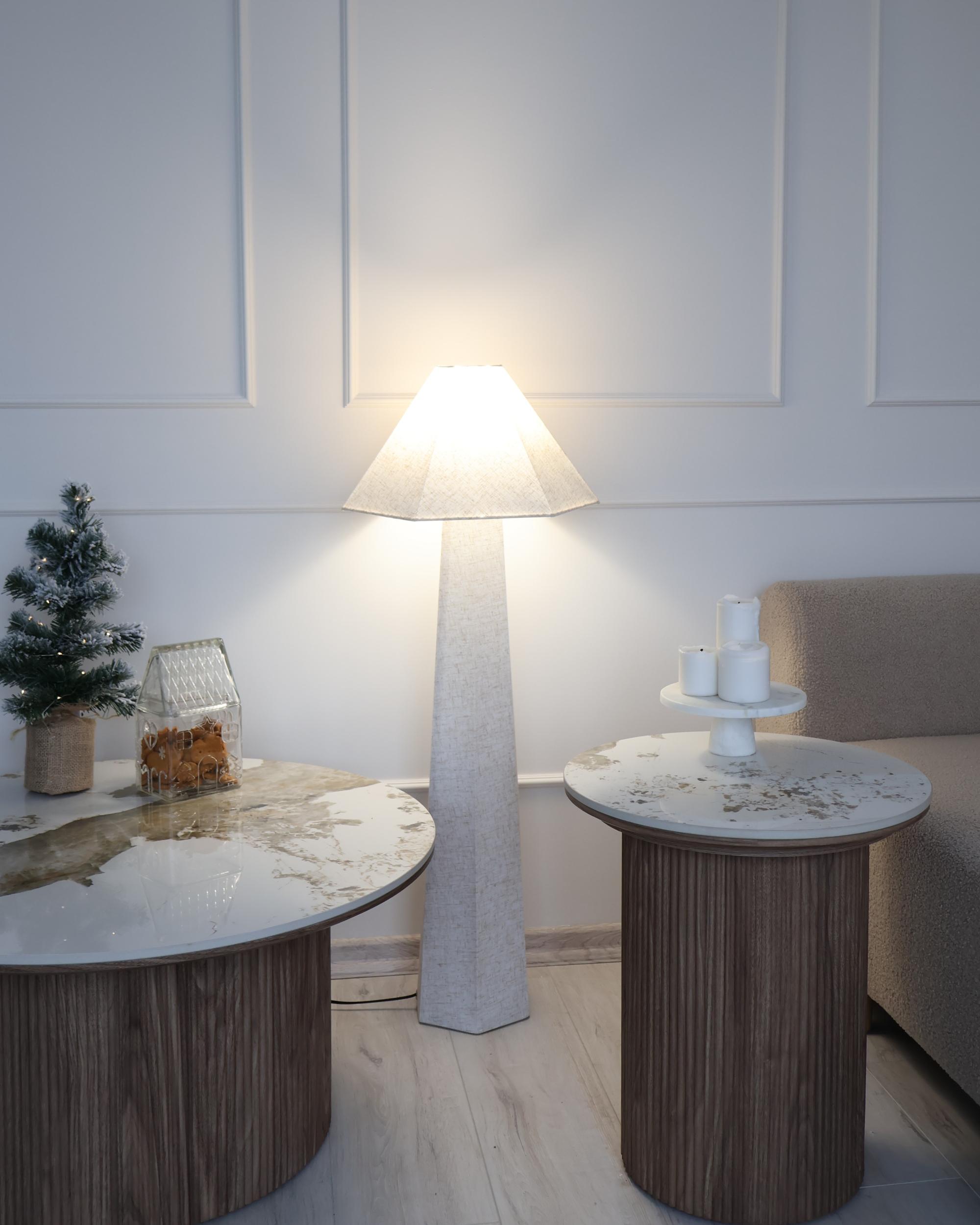 Staande lamp DEMBI Kunstlinnen Lichtbeige