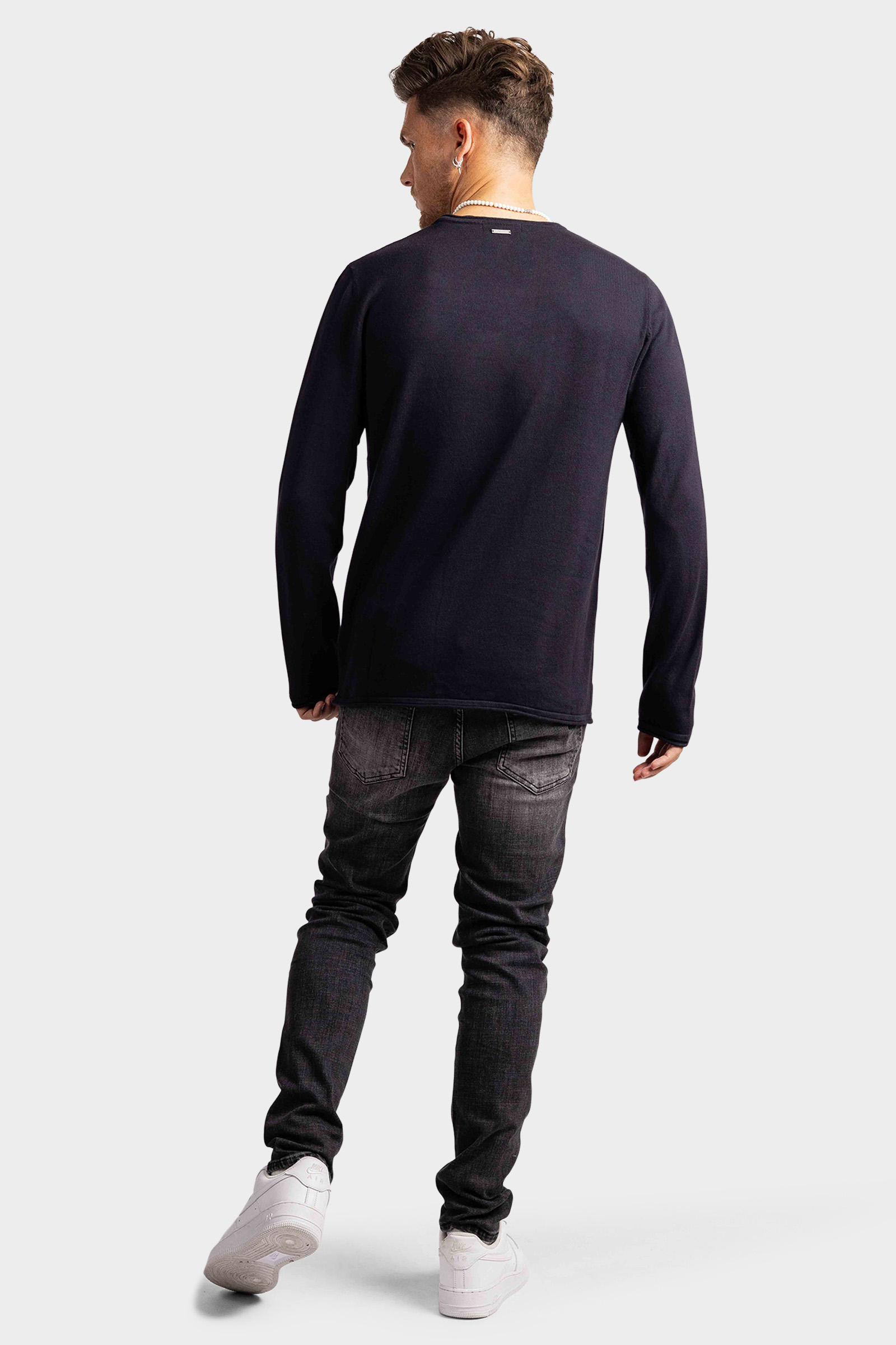 Purewhite Essentials Garment Dye Knit Sweater Heren Antra
