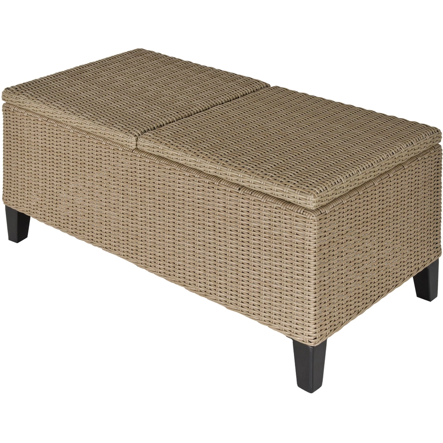 Outsunny 2in1 Gartentisch mit Stauraum khaki