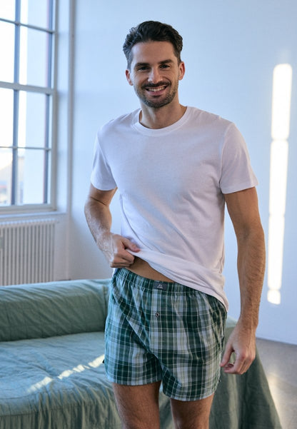 BOXERSHORTS I VÆVET ØKOLOGISK BOMULD