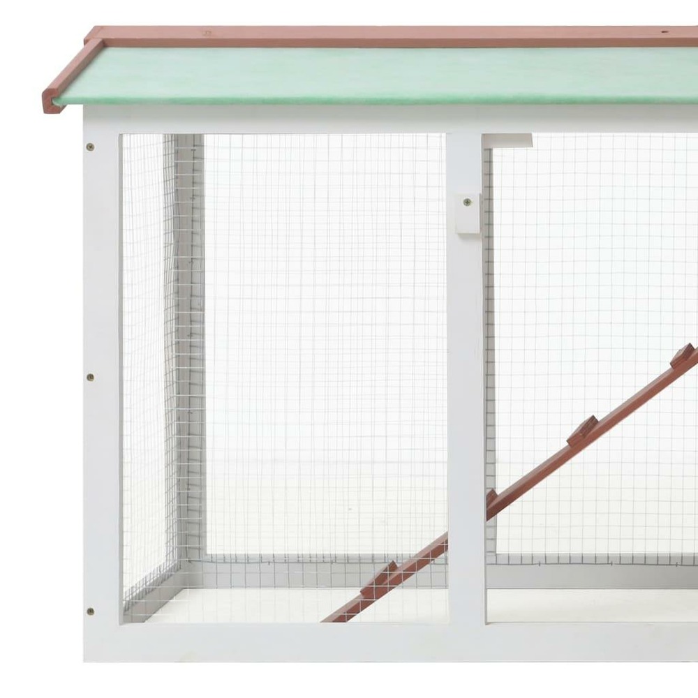 Clapier large d'extérieur145 x 45 x 85 cm bois marron et blanc