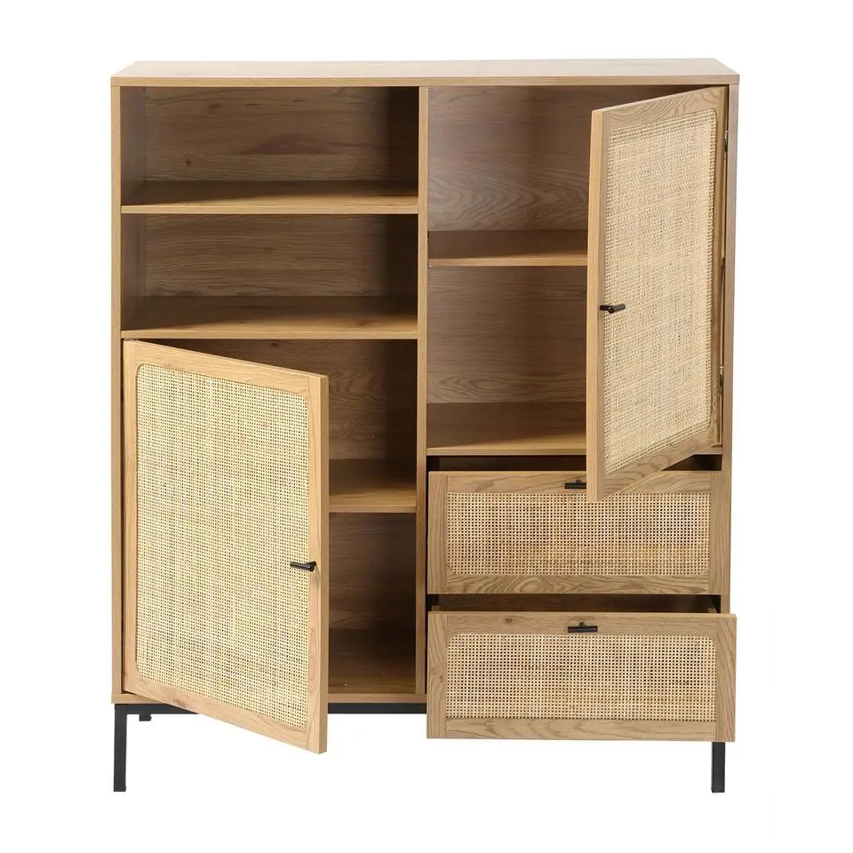 CALICOSY - Buffetkast JAYA - Licht hout - 120x100x40 cm