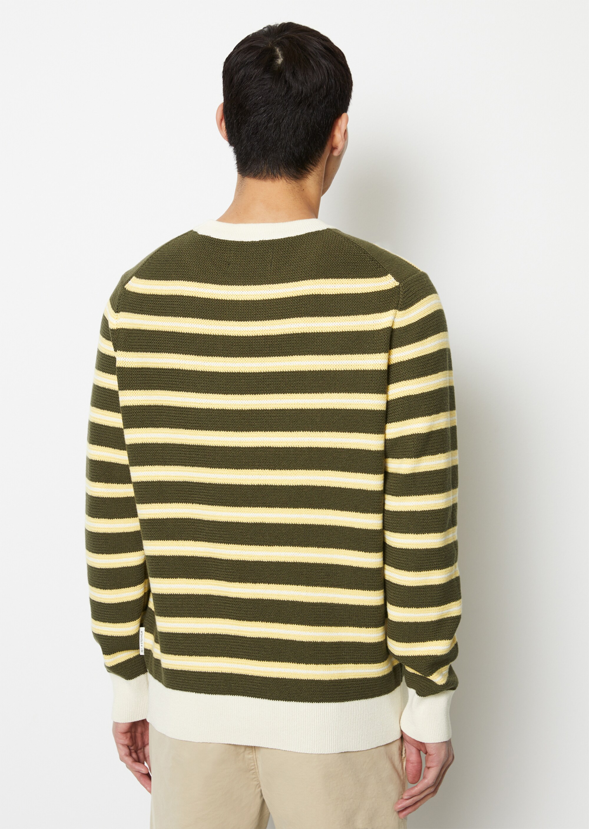 Pullover regular aus gestreifter Bio-Baumwolle