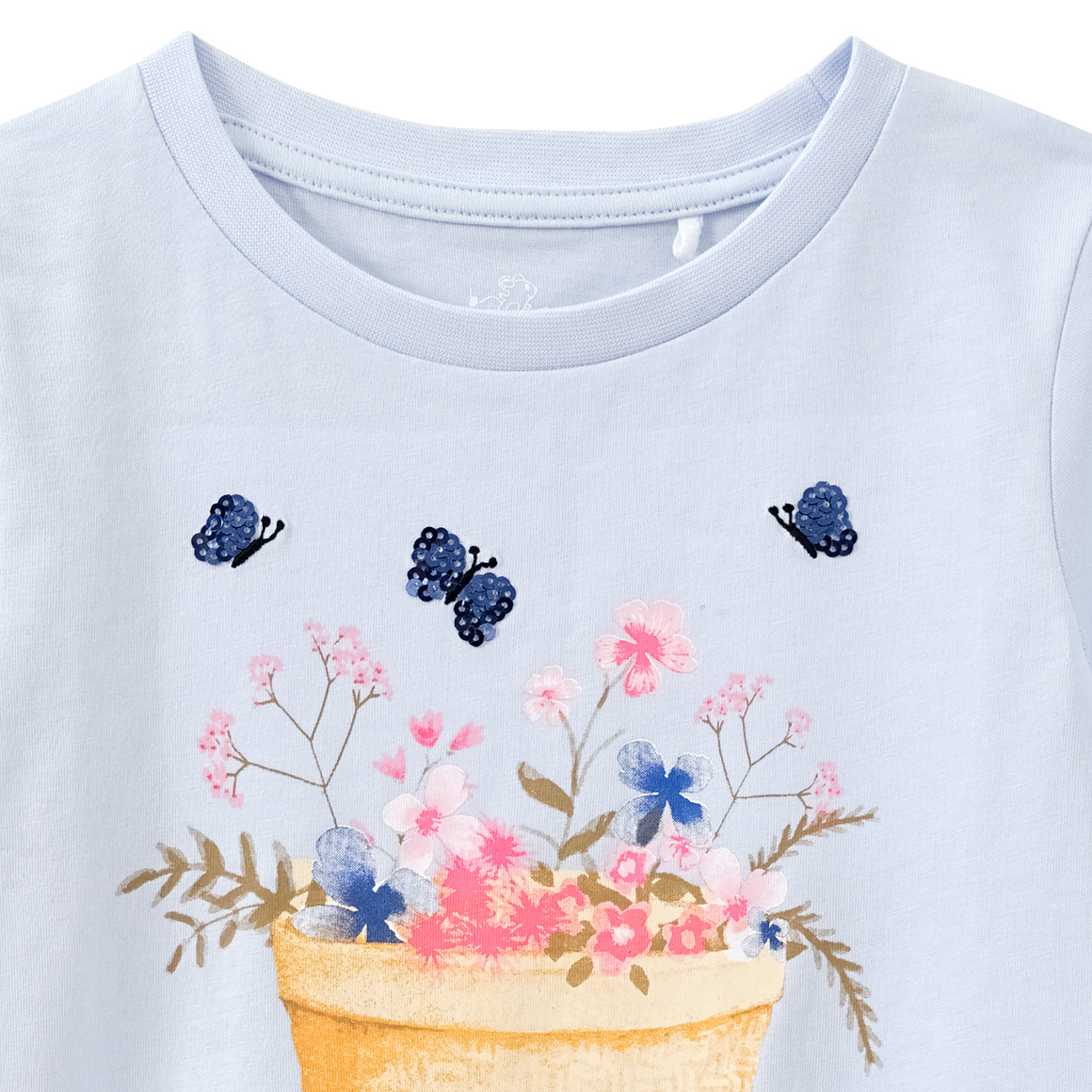 Topolino Mädchen T-Shirt mit Pailletten hellblau