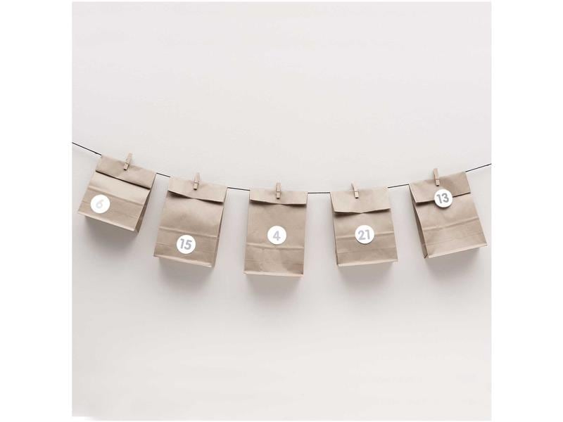 Rico Design Adventskalender Set Grau Geschenktüten ideal für kleine Geschenke und diy Adventskalender