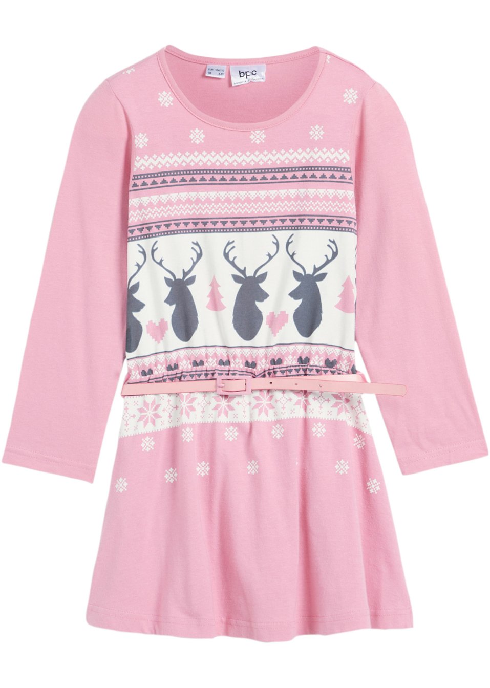 Robe en jersey fille avec ceinture