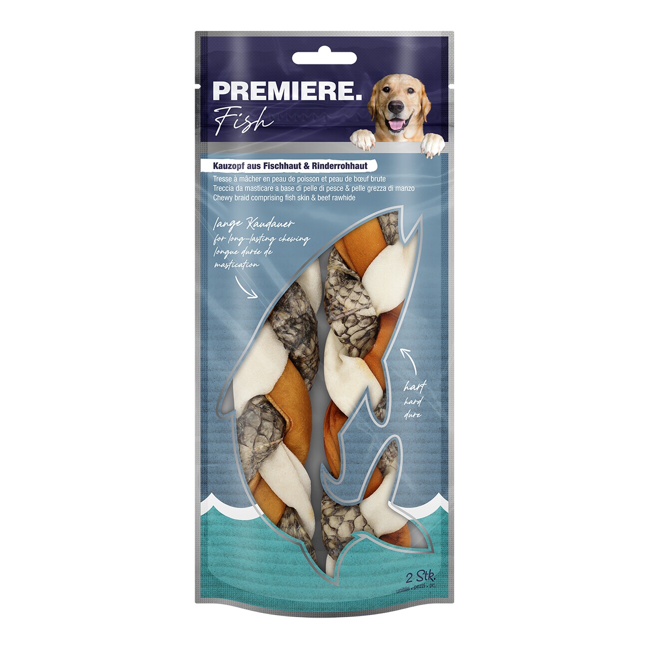 PREMIERE Kauzopf aus Fischhaut & Rinderrohhaut 130g