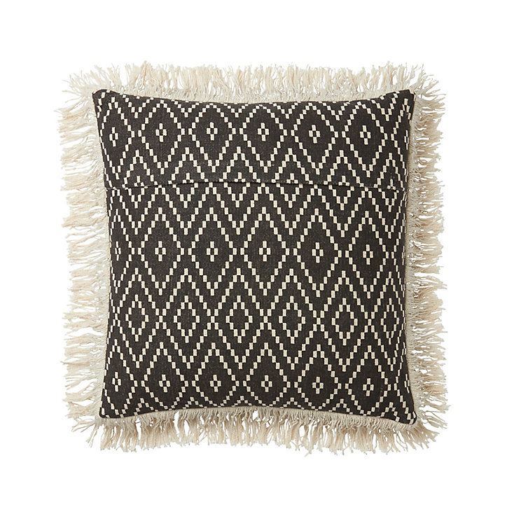 Coussin tissé Blooma Denia noir et blanc 45 x 45 cm