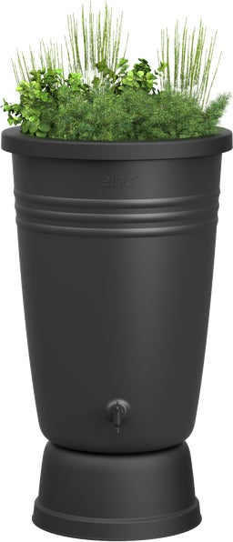 Elho green basics regenton met plantenbak zwart 110 L