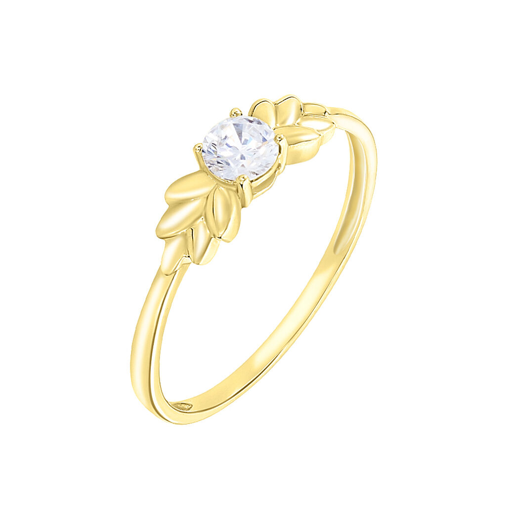Bague Solitaire Alexine Or Jaune Oxyde De Zirconium